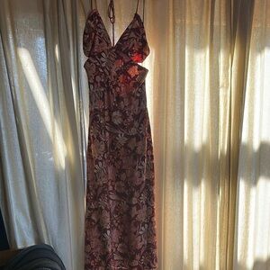 Floral Maxi Dress in Burgundy